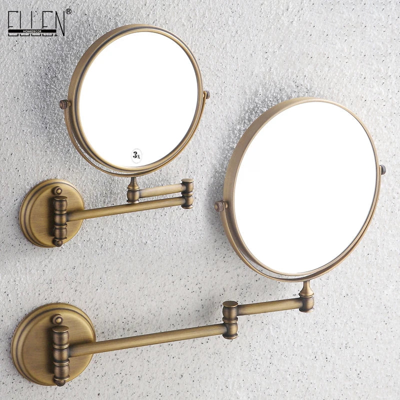 Antique Bronze Wall Mounted Magnifier Mirror