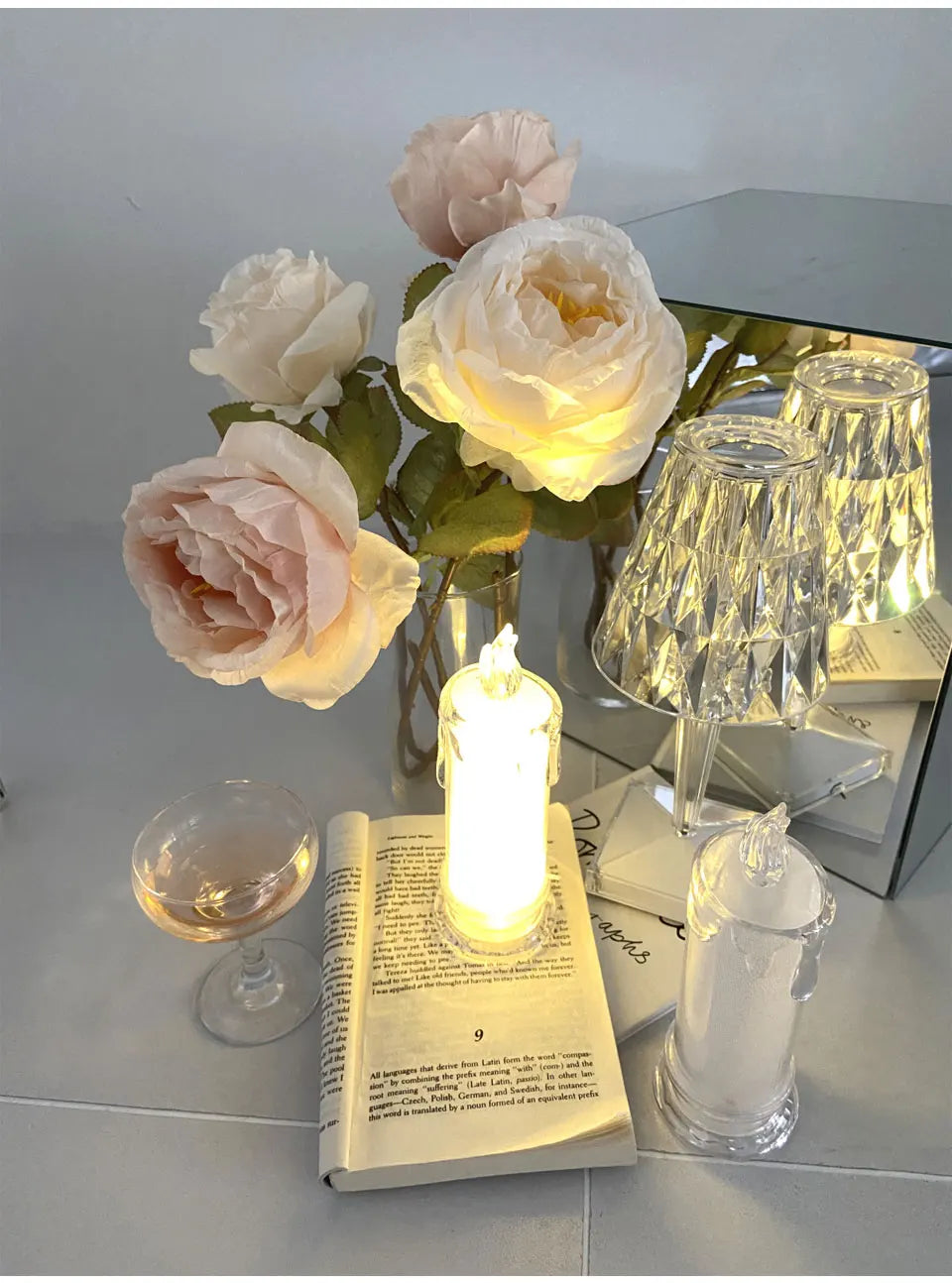 LED Flameless Crystal Candle Lamp
