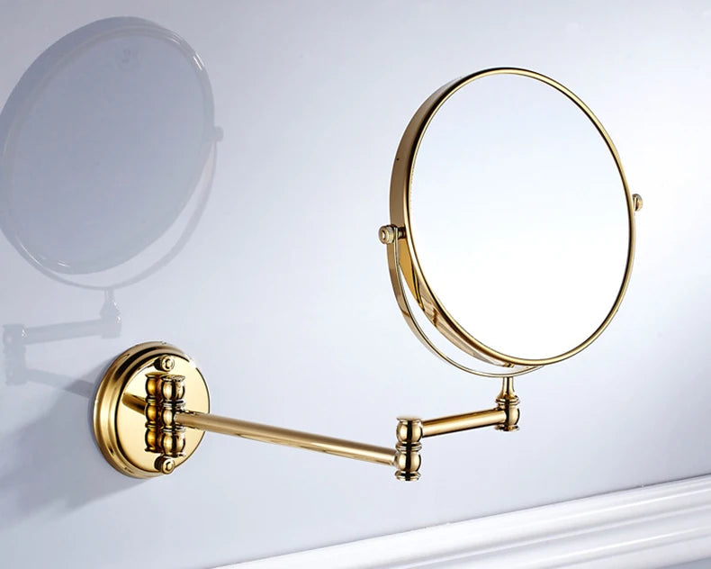 Antique Bronze Wall Mounted Magnifier Mirror