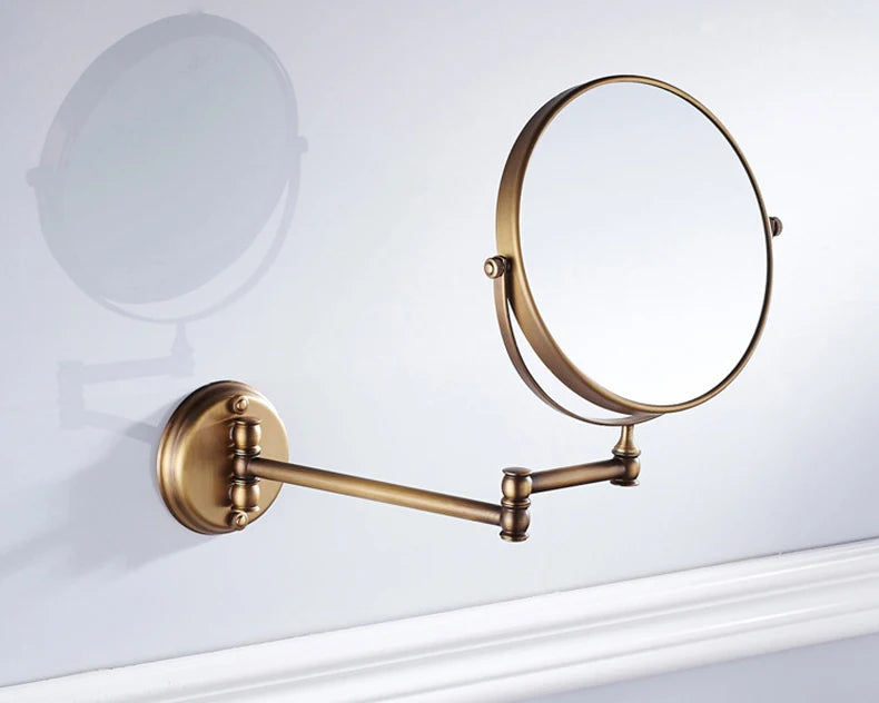 Antique Bronze Wall Mounted Magnifier Mirror