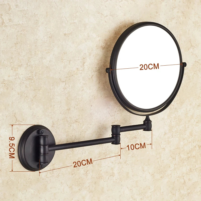 Antique Bronze Wall Mounted Magnifier Mirror