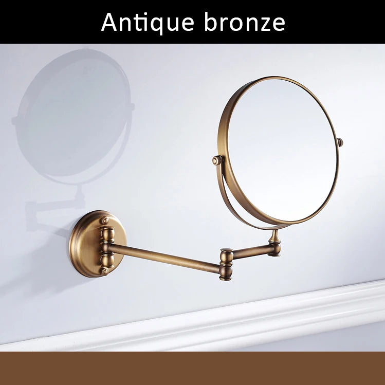 Antique Bronze Wall Mounted Magnifier Mirror