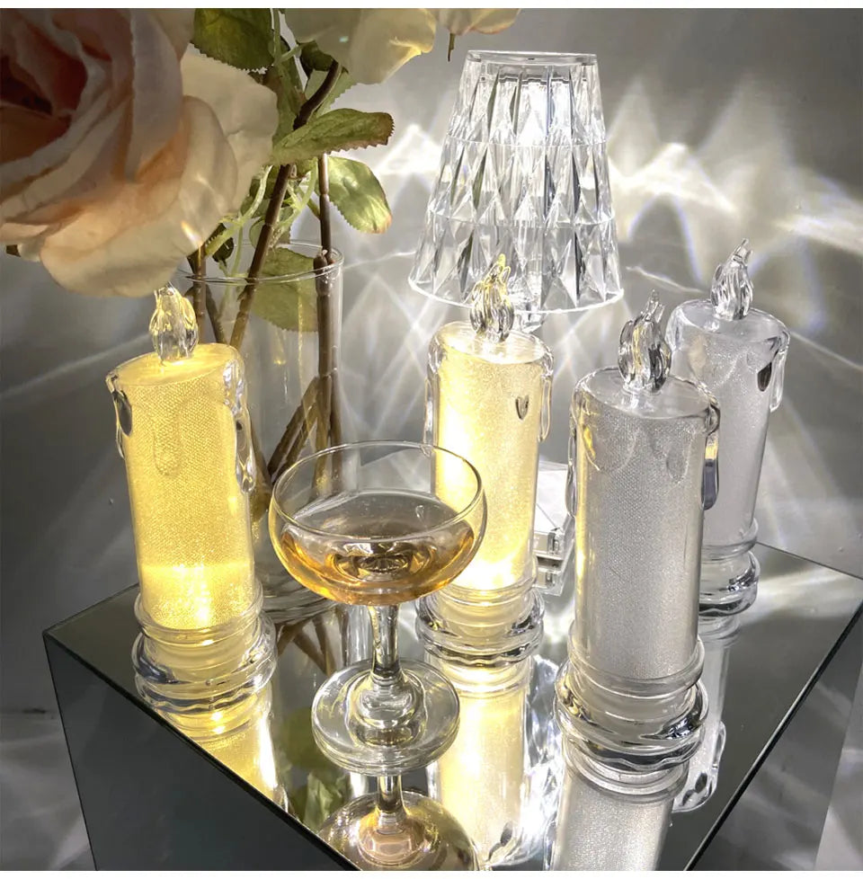 LED Flameless Crystal Candle Lamp