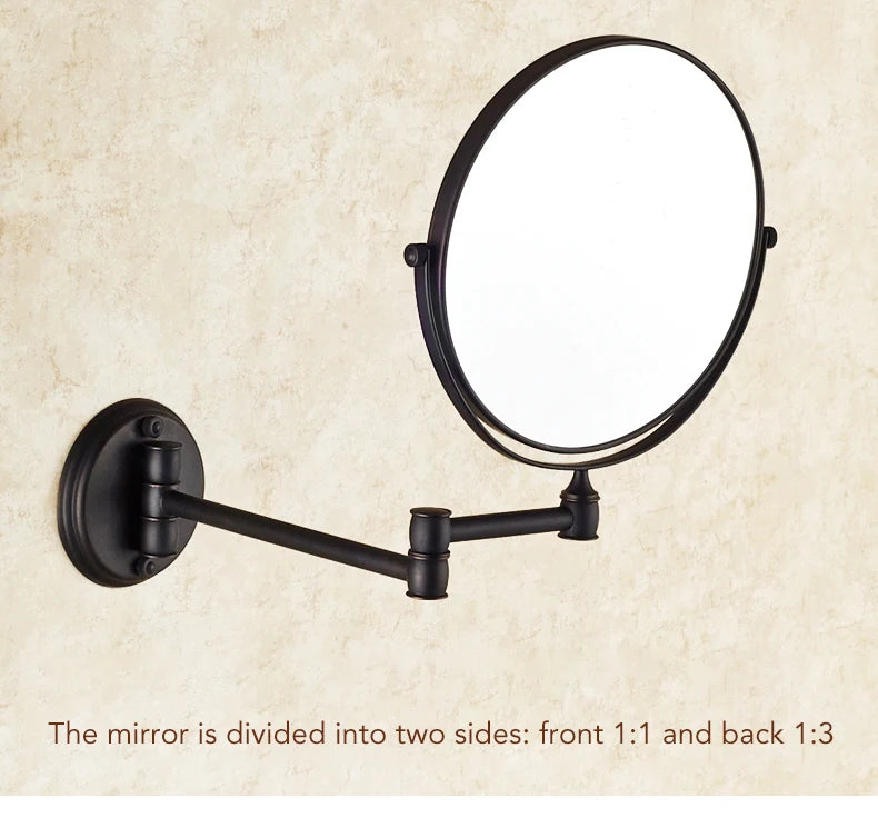Antique Bronze Wall Mounted Magnifier Mirror