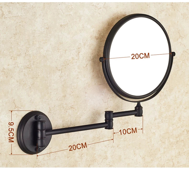 Antique Bronze Wall Mounted Magnifier Mirror
