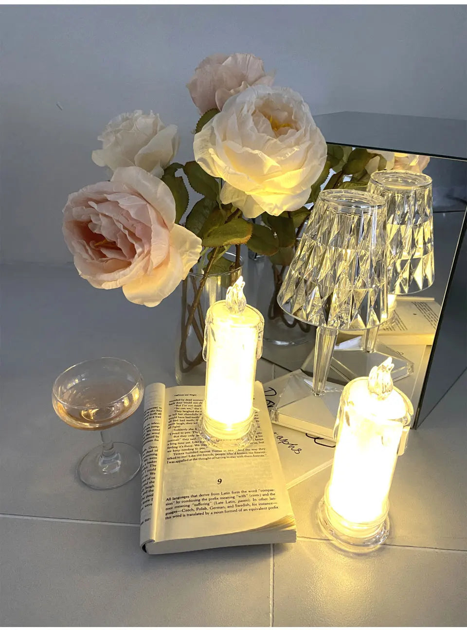 LED Flameless Crystal Candle Lamp