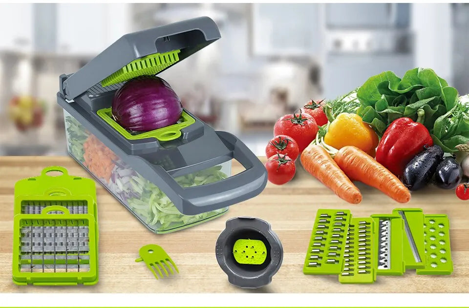 12 in 1 Multifunctional Veggie Slicer & Chopper Set(1 Pc)