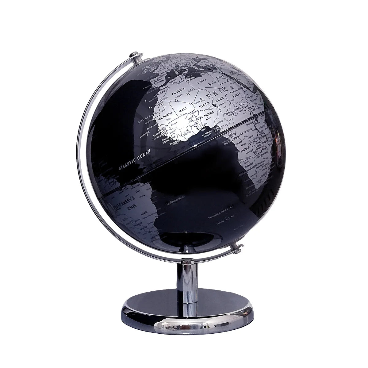 Premium European-Style Rotating Globe, Black & Gold(20/23 cm)