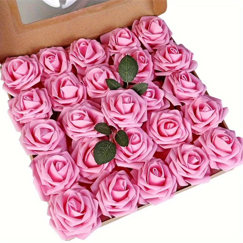 25pcs Artificial Rose Stems(DIY Bouquets)