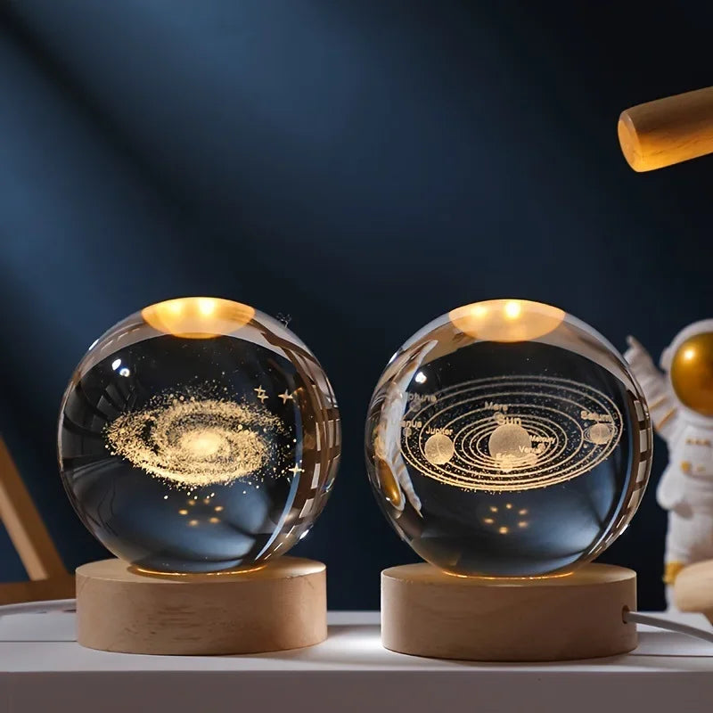 3D Crystal Ball Planet Night Light(6/8 cm)Premium Quality