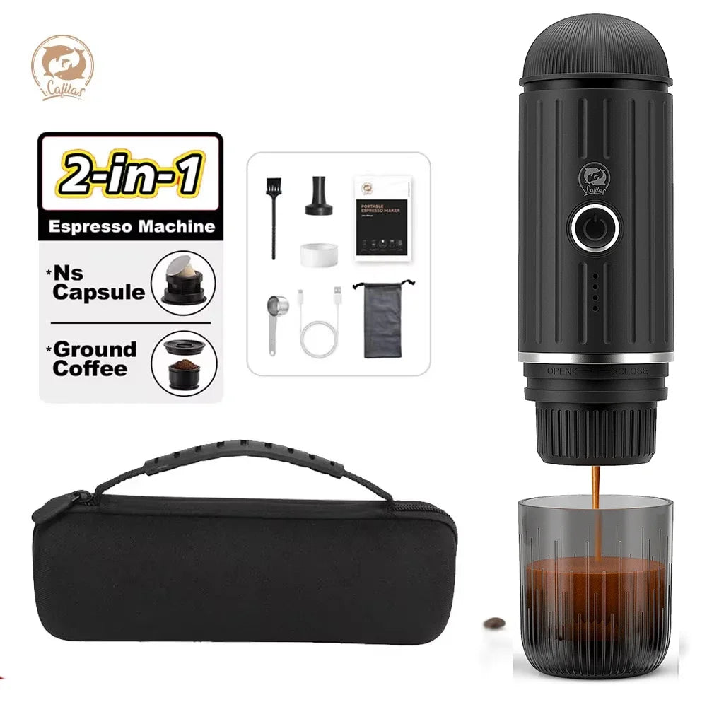 2 in 1 Travel Coffee Maker Electric Portable Espresso Coffee Machine