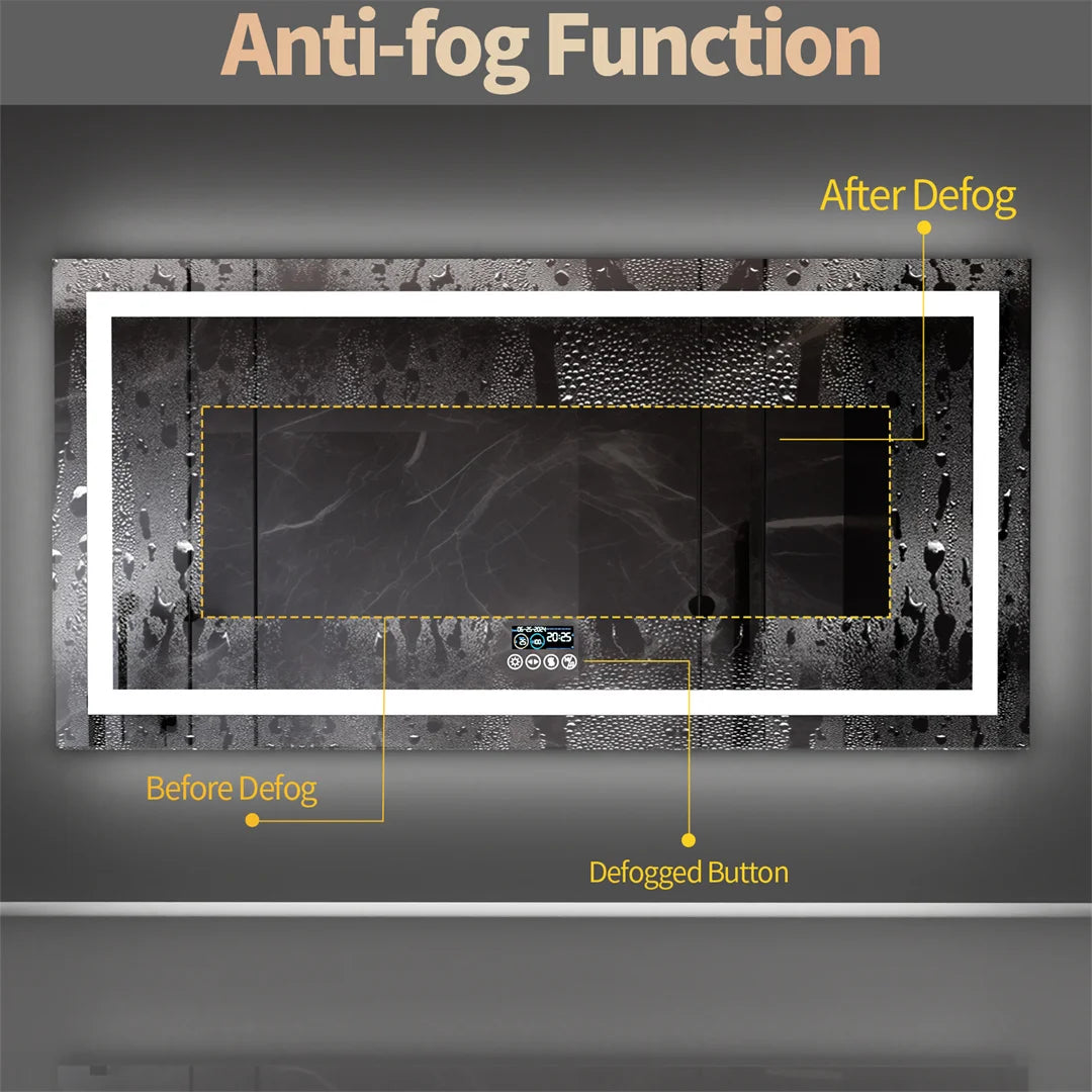 Large Illuminated LED Bluetooth Vanity Mirror(Anti-Fog)