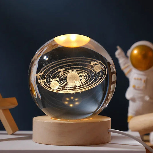 3D Crystal Ball Planet Night Light(6/8 cm)Premium Quality