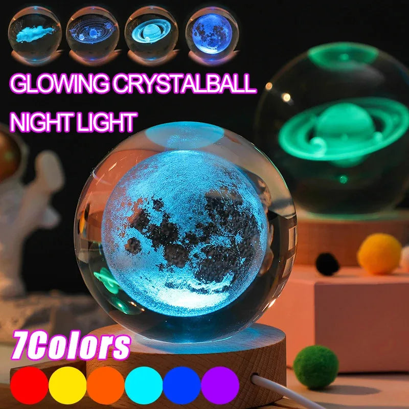 3D Crystal Ball Night Light Lamp