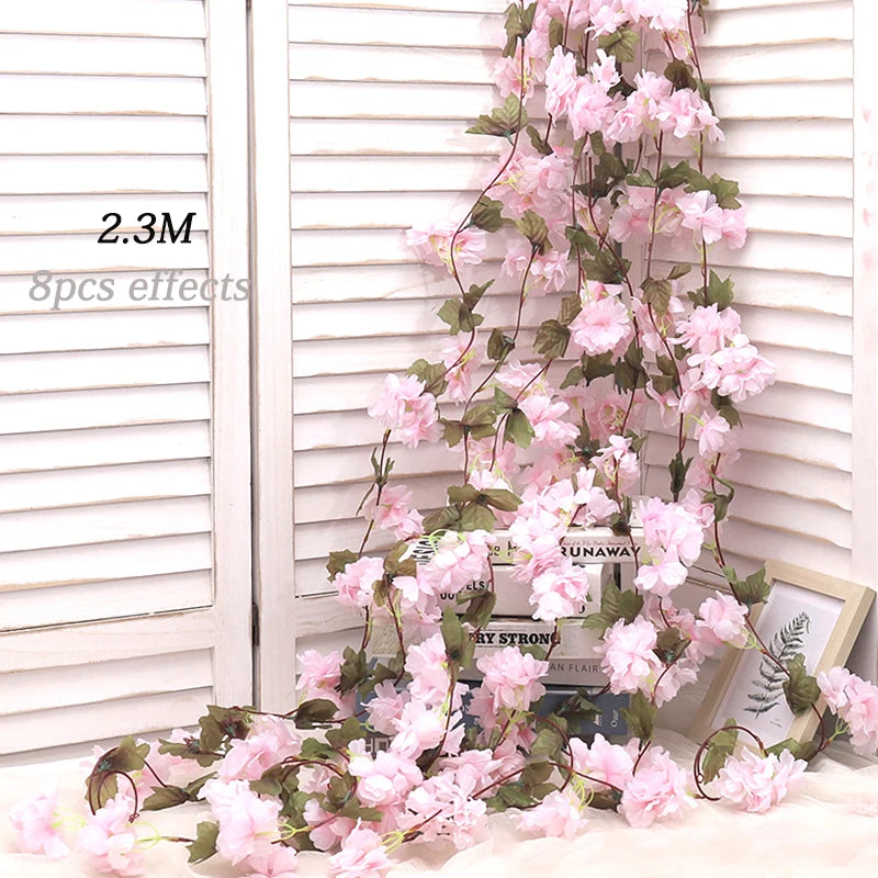 Artificial Silk Cherry Blossom Vine DIY Arrange