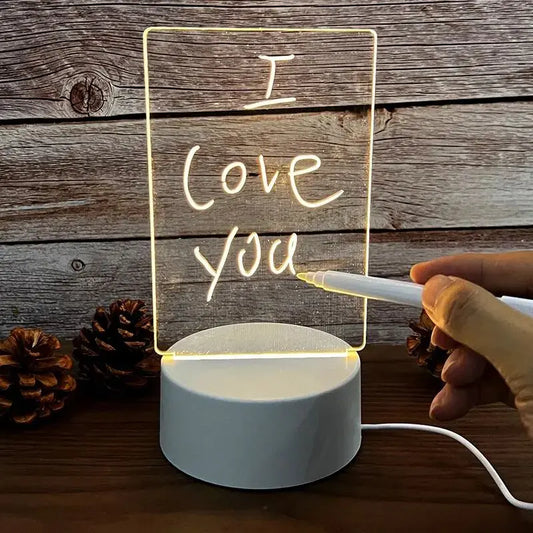 Transparent Creative LED Night Board with Pen & Eraser