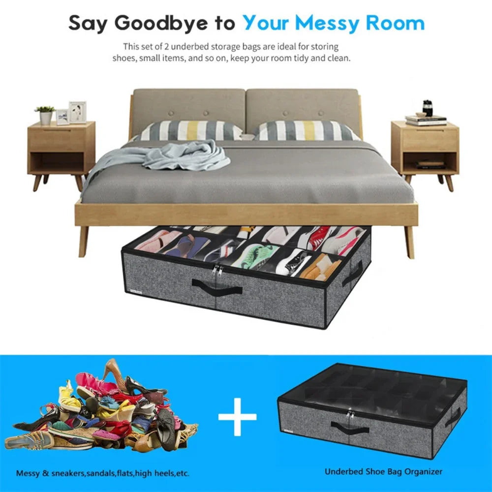 Under-Bed Shoe Organizer (12-Pair)