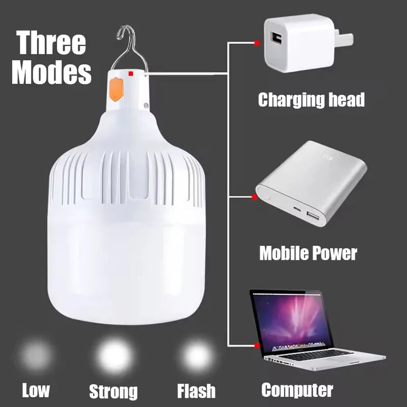 Rechargeable USB Camping LED Bulb with Hook