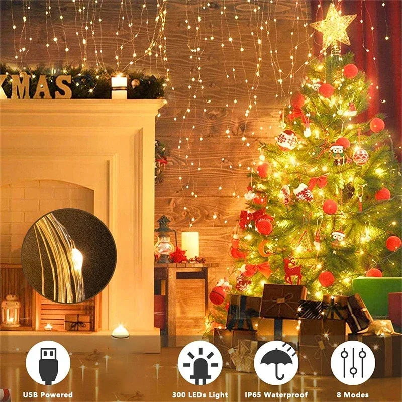 3M LED Curtain Lights (8 Modes)