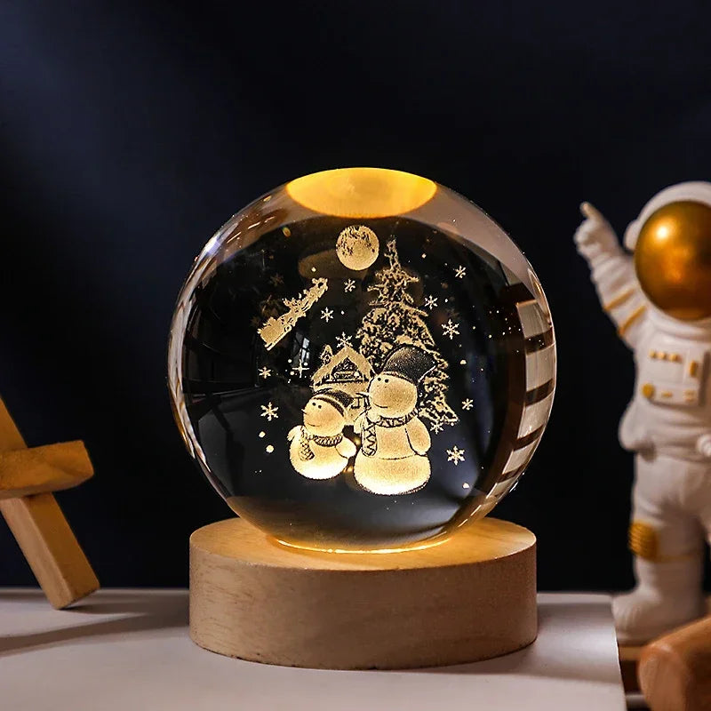 3D Crystal Ball Planet Night Light(6/8 cm)Premium Quality