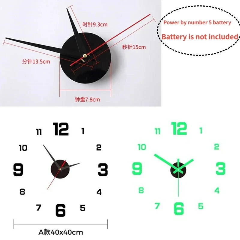 Luminous Digital Clock DIY Stereoscopic Wall Clock
