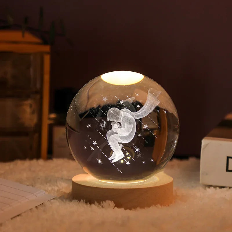 3D Crystal Ball Planet Night Light(6/8 cm)Premium Quality