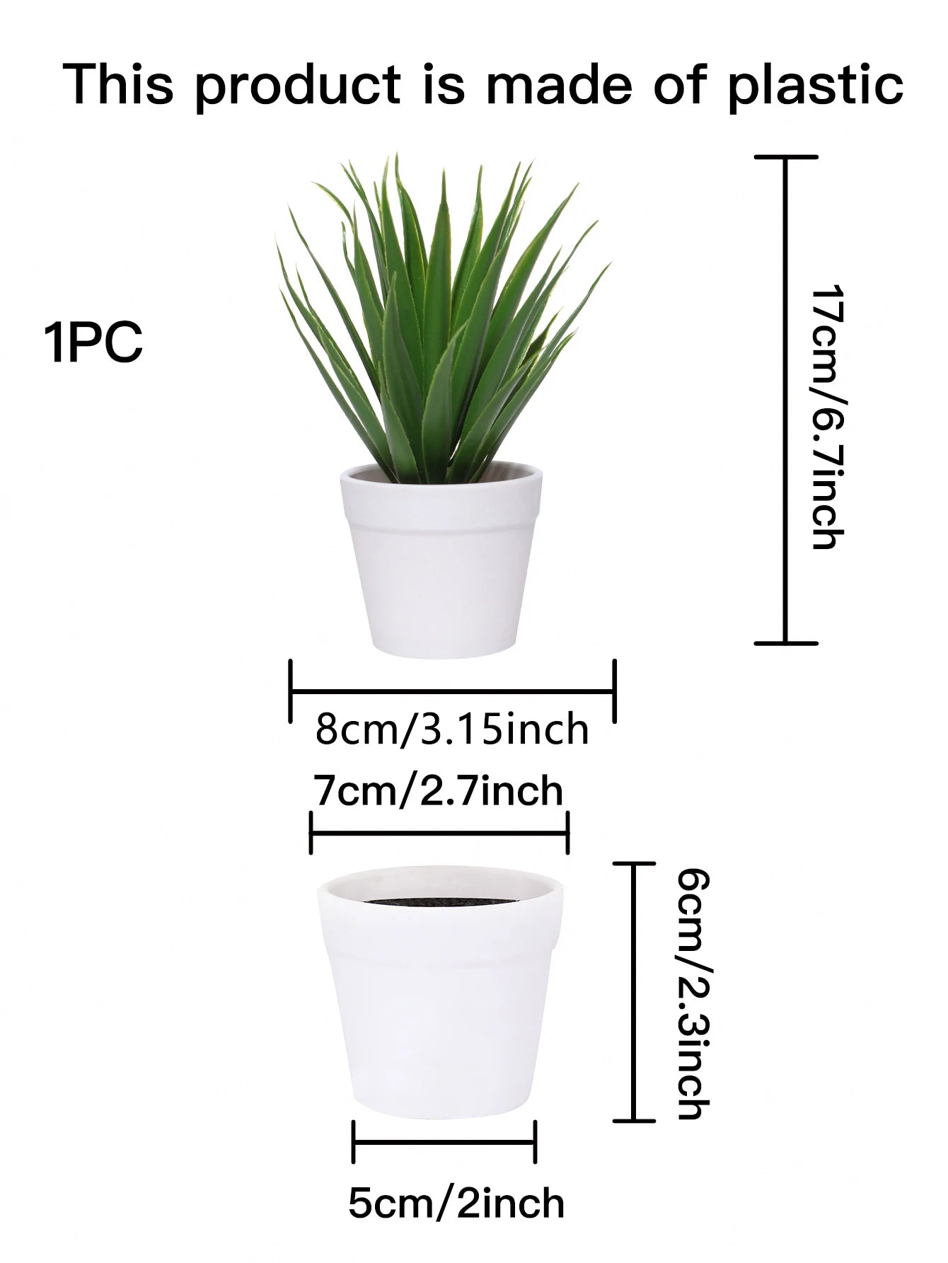 1PC Simulation Potted Plant (plastic)
