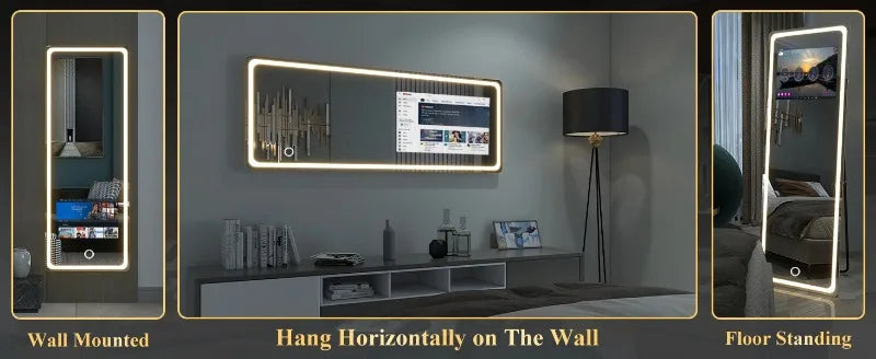 Luxury Glass Smart Mirror with Android TV & LEDs