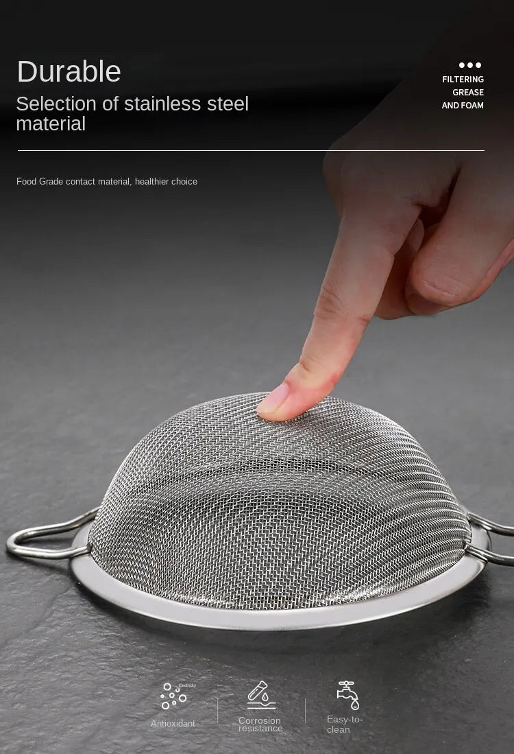 Set of 3 Fine Mesh Strainer Stainless Steel Skimmer