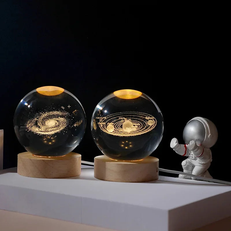 3D Crystal Ball Planet Night Light(6/8 cm)Premium Quality
