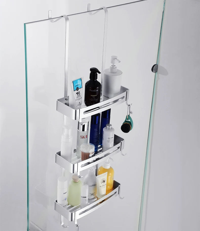 Nail-Free Hanging Bath Shelves