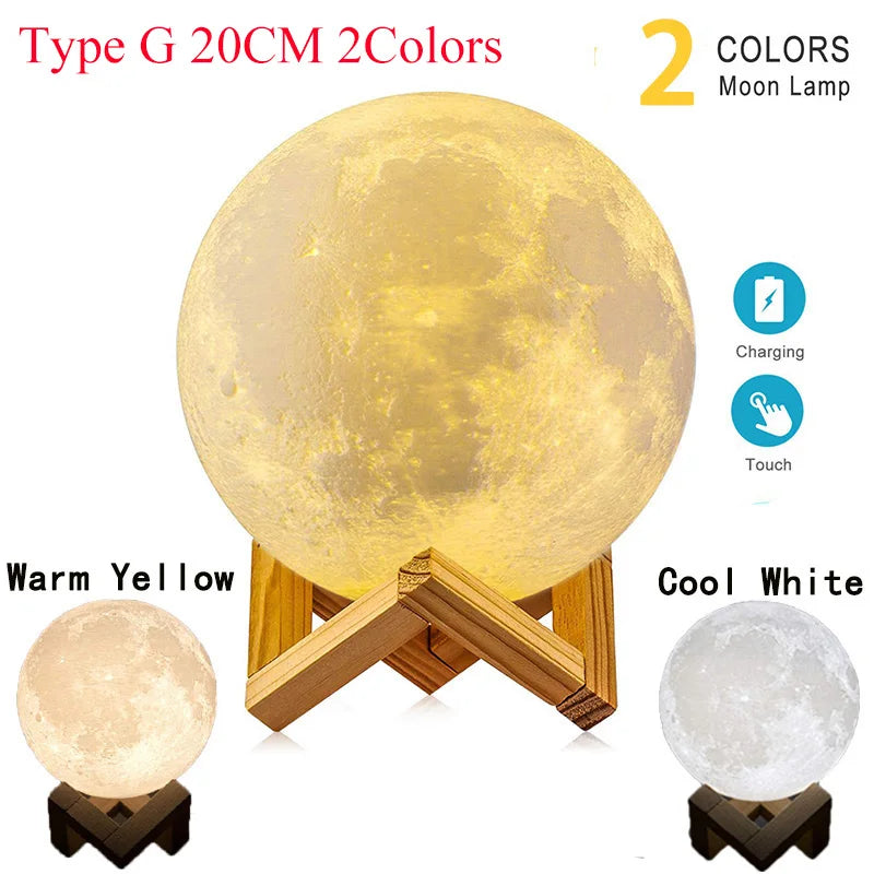 Floating LED Moon Lamp with Magnetic Base