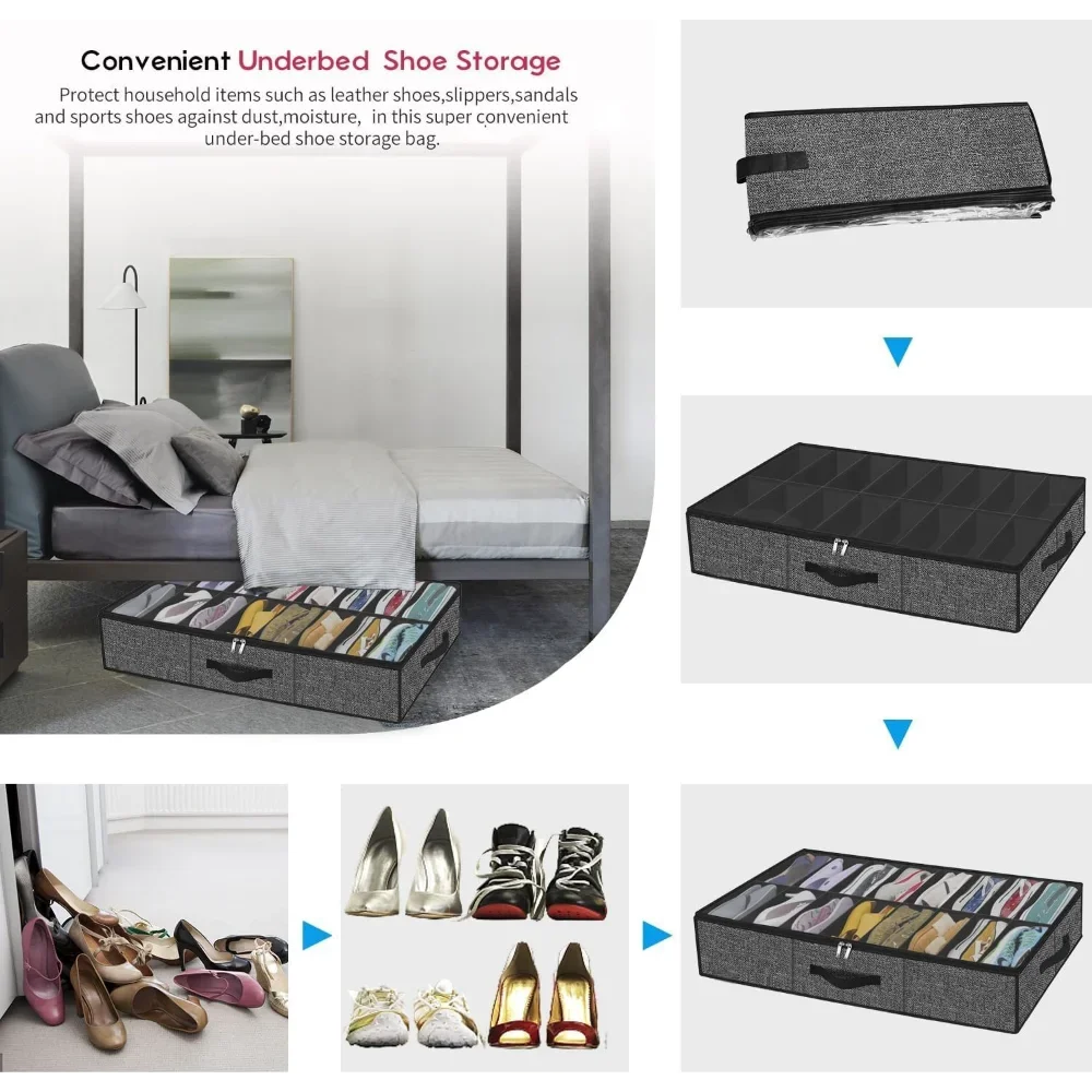 Under-Bed Shoe Organizer (12-Pair)