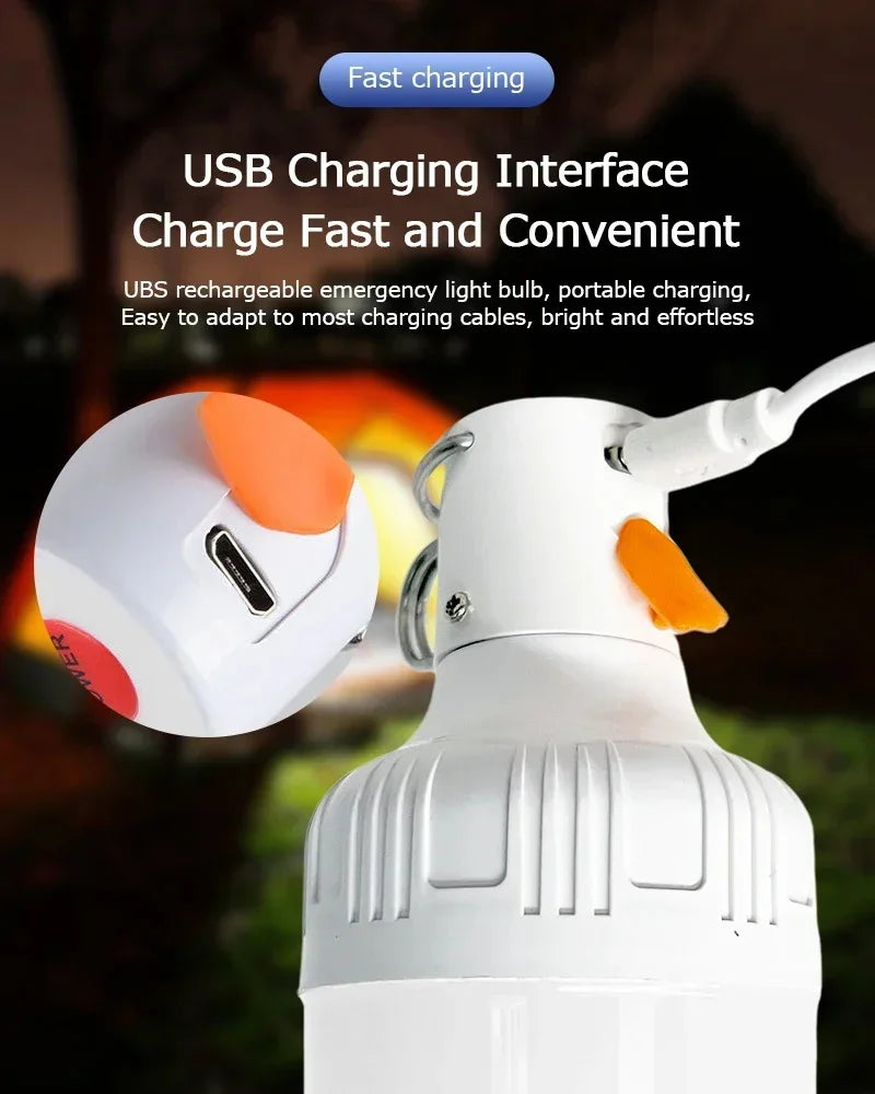 Rechargeable USB Camping LED Bulb with Hook