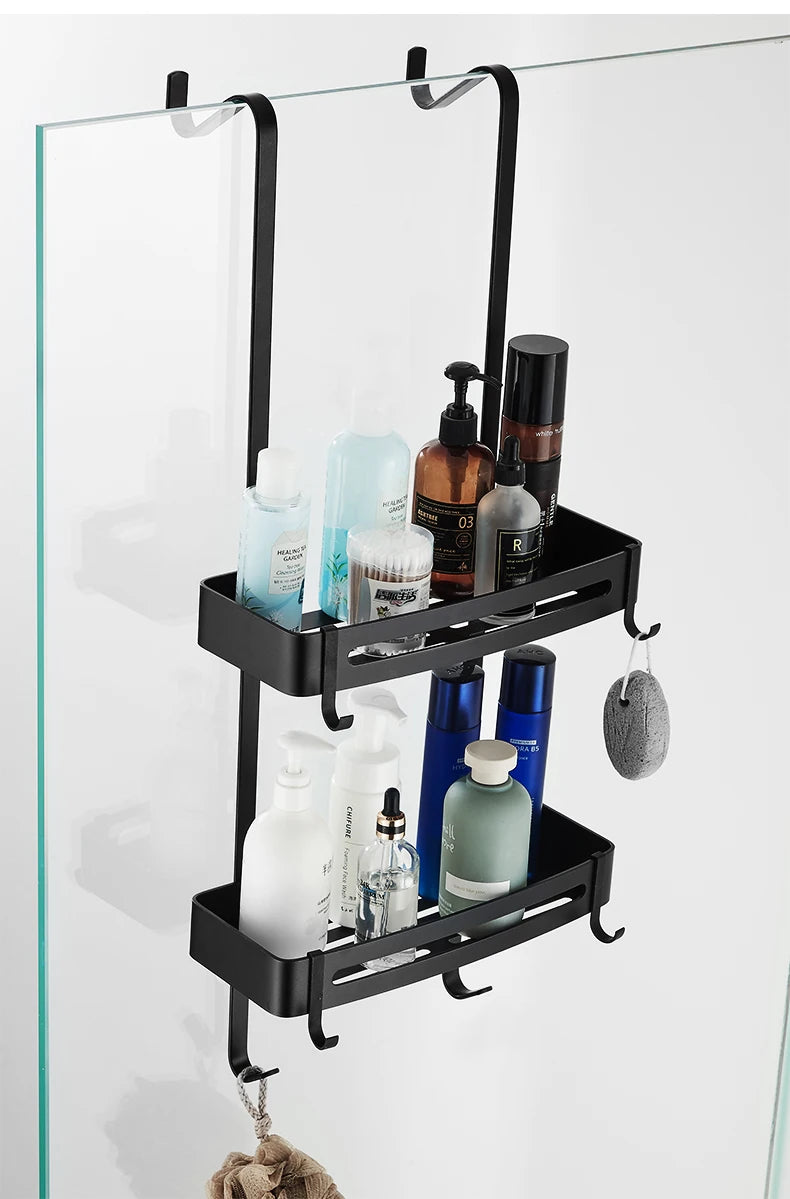 Nail-Free Hanging Bath Shelves