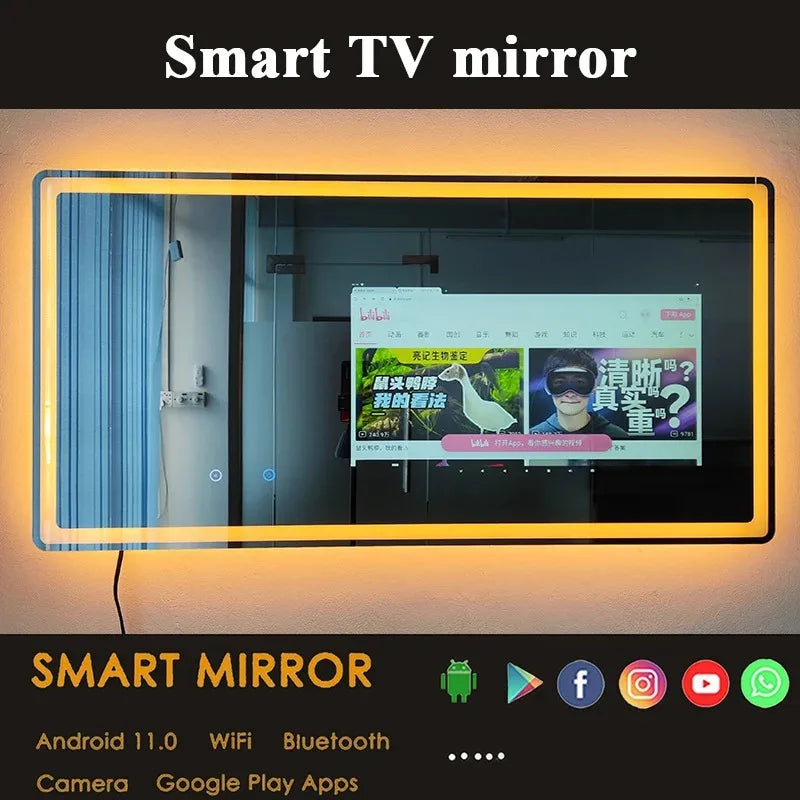 Luxury Glass Smart Mirror with Android TV & LEDs