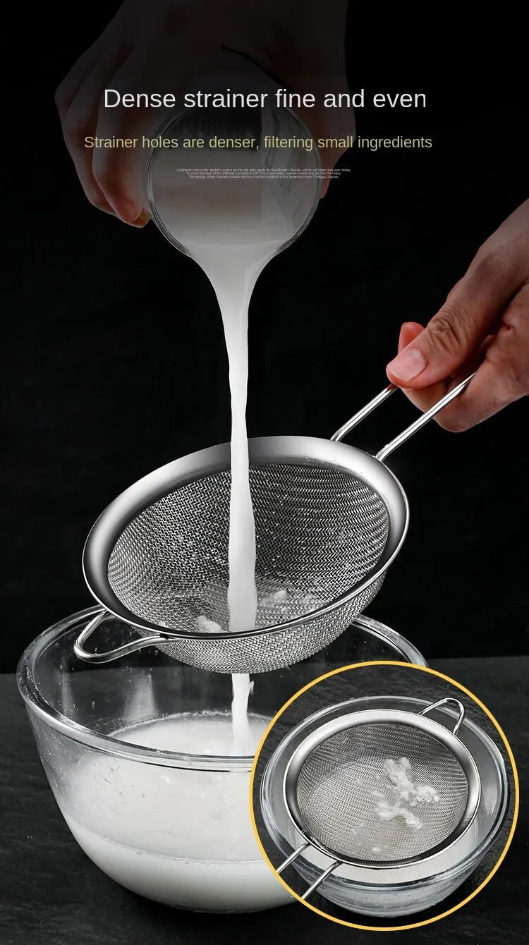 Set of 3 Fine Mesh Strainer Stainless Steel Skimmer