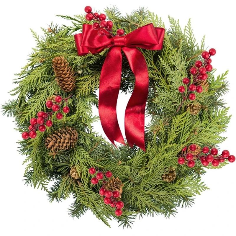 Christmas Pine Branches with Red Berries (10 Pcs)