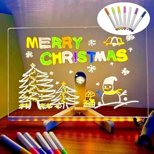 LED Note Board with 7 Color Pens