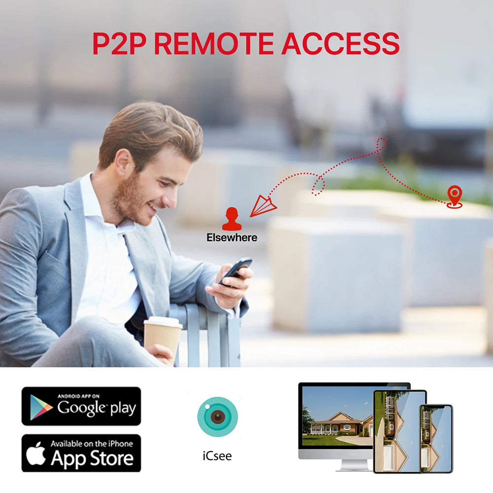 4K 8MP HD Wifi PTZ Camera Outdoor (4MP Dual Lens Dual Screen AI Auto Tracking IP Camera CCTV Audio Video Surveillance)