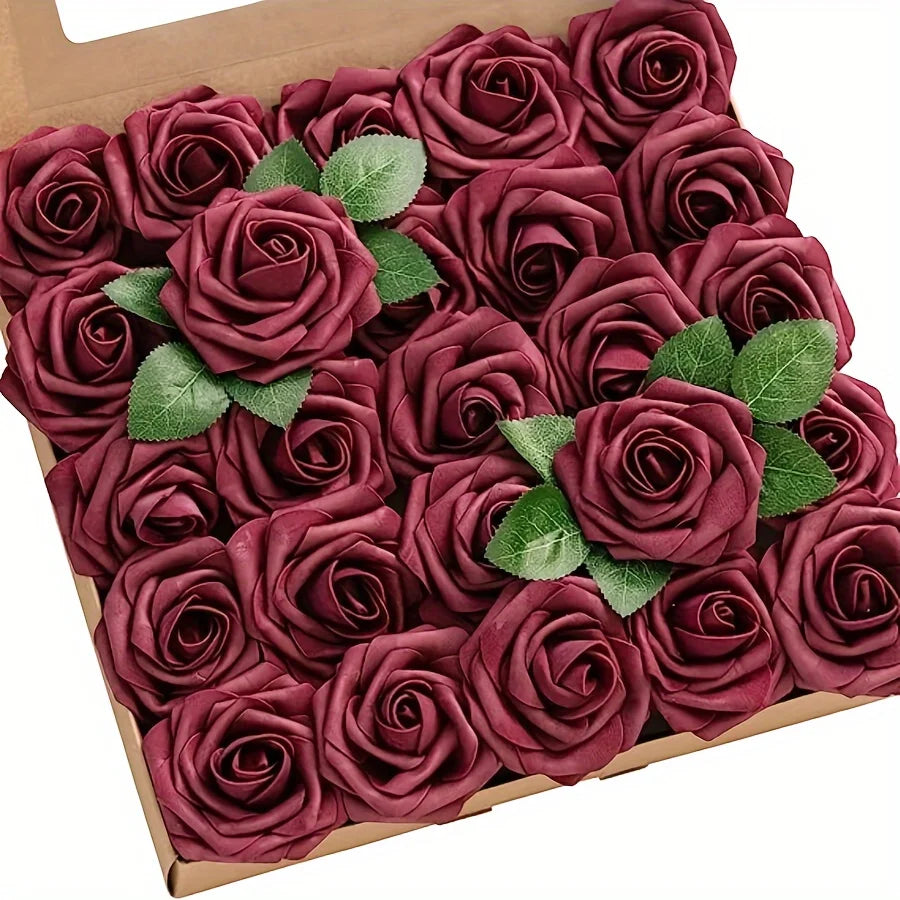 25pcs Artificial Rose Stems(DIY Bouquets)