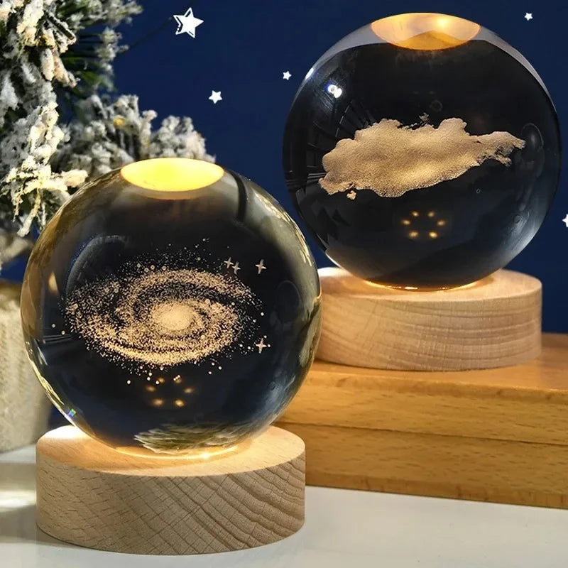 3D Crystal Ball Night Light Lamp