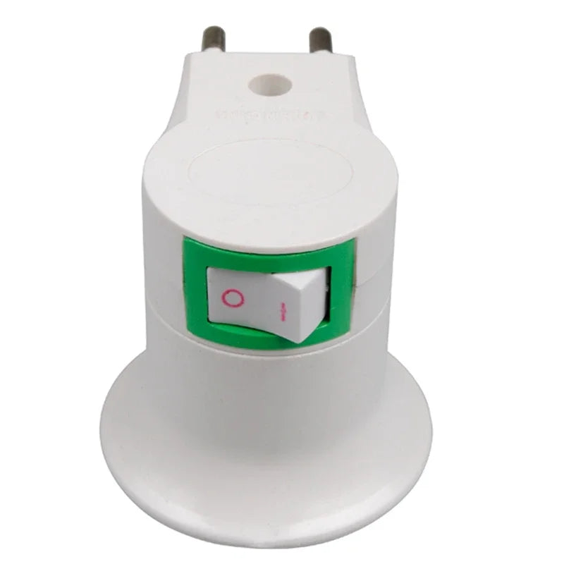 E27 EU Plug Lamp Base with On/Off Switch