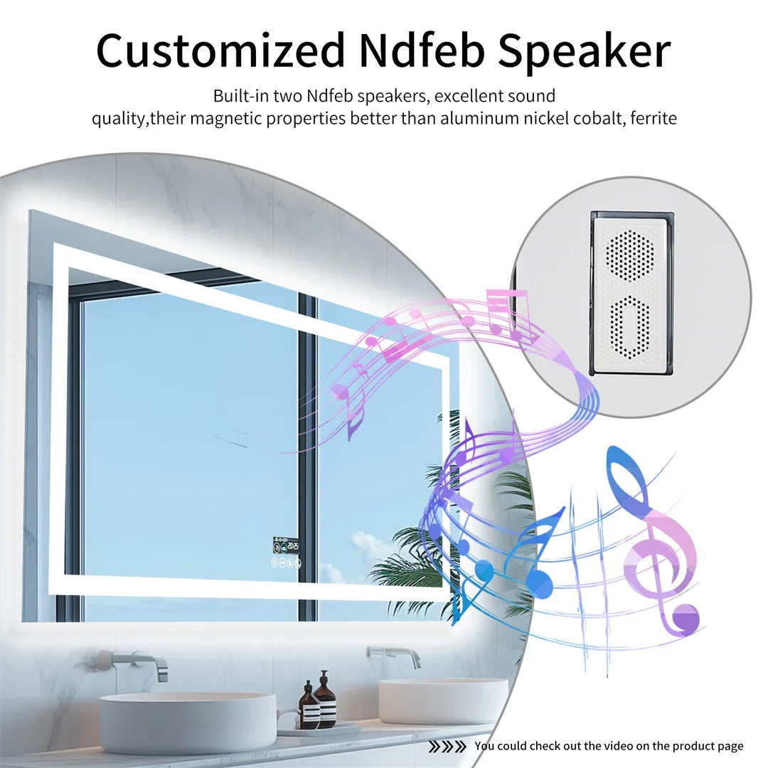 Large Illuminated LED Bluetooth Vanity Mirror(Anti-Fog)