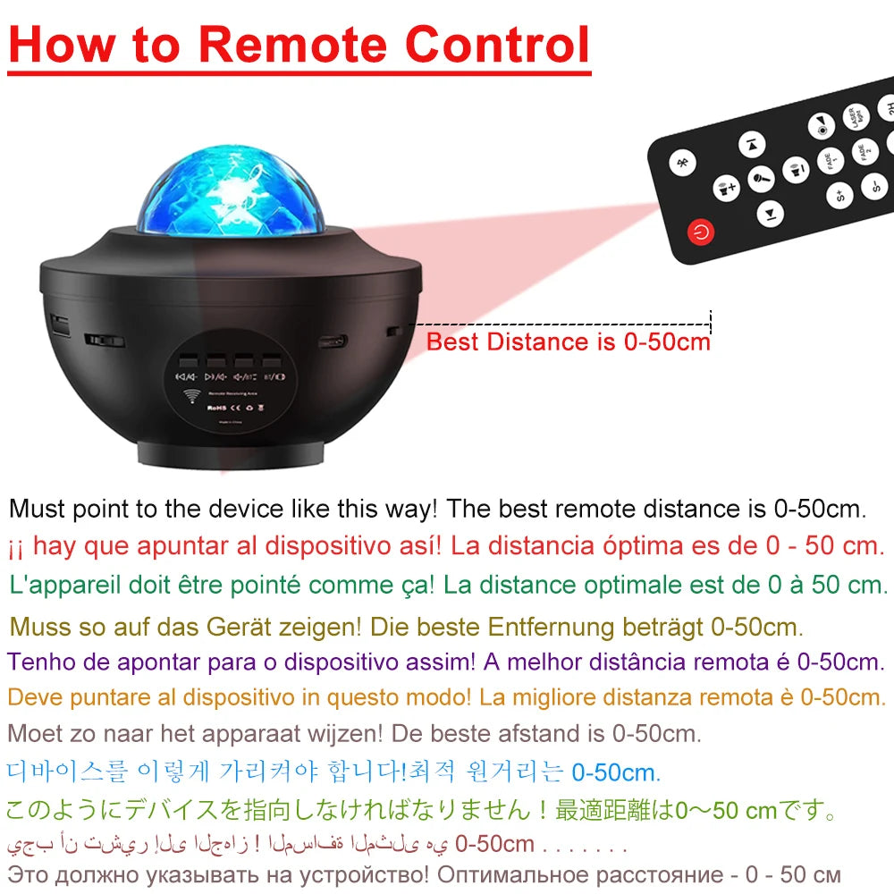 LED Starry Galaxy Projector Night Light