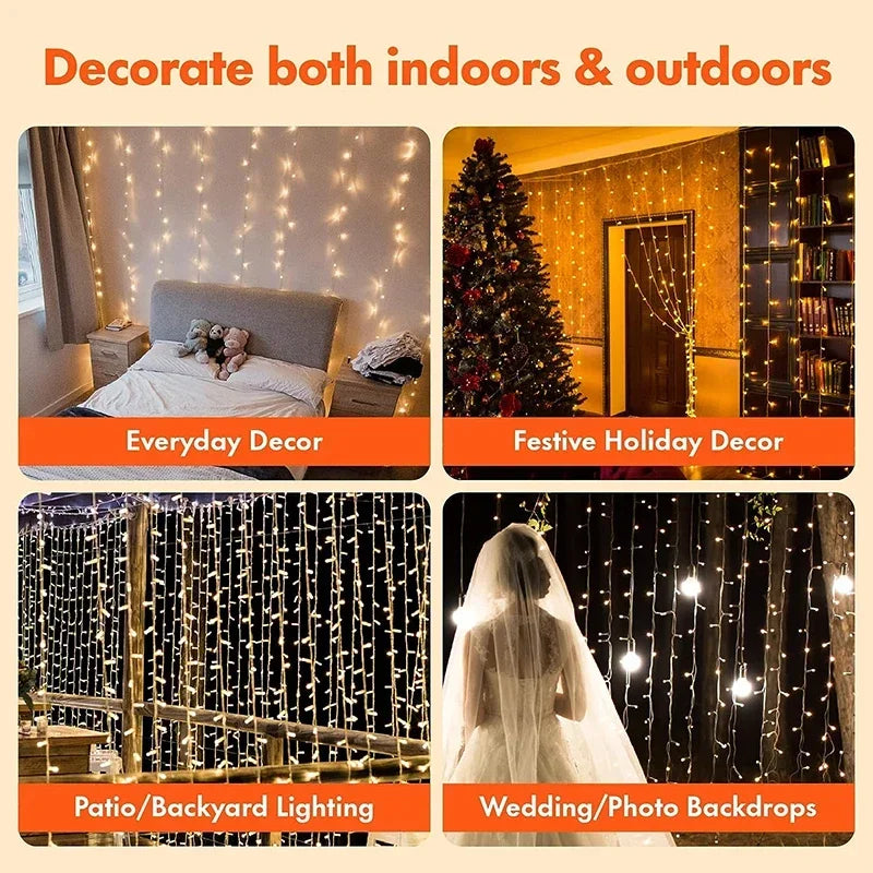 3M LED Curtain Lights (8 Modes)