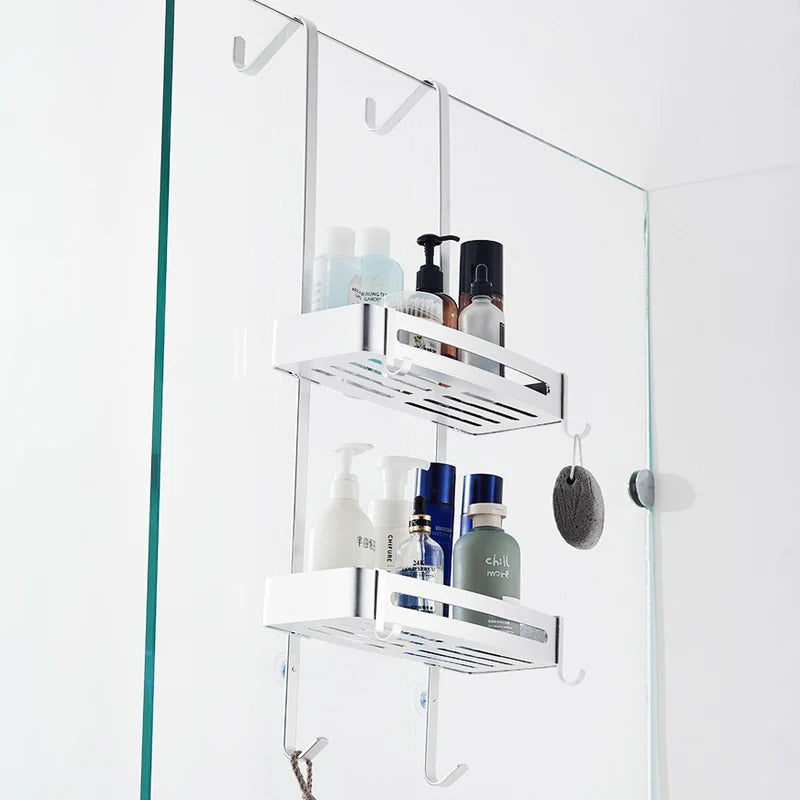 Nail-Free Hanging Bath Shelves