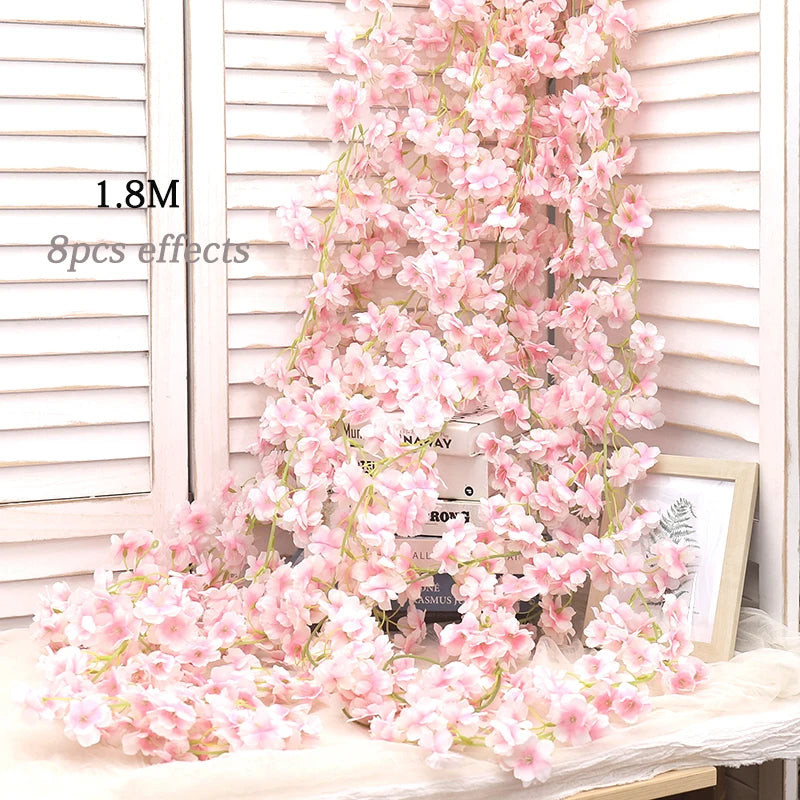 Artificial Silk Cherry Blossom Vine DIY Arrange