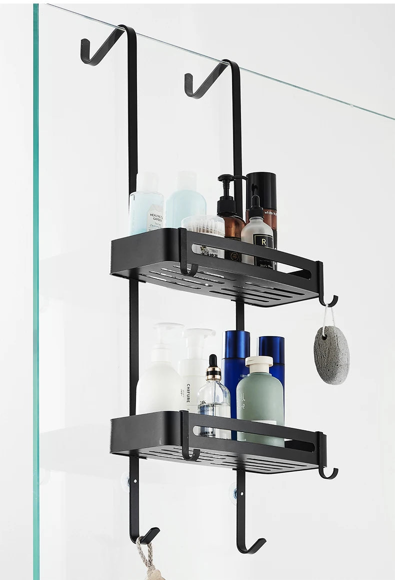 Nail-Free Hanging Bath Shelves