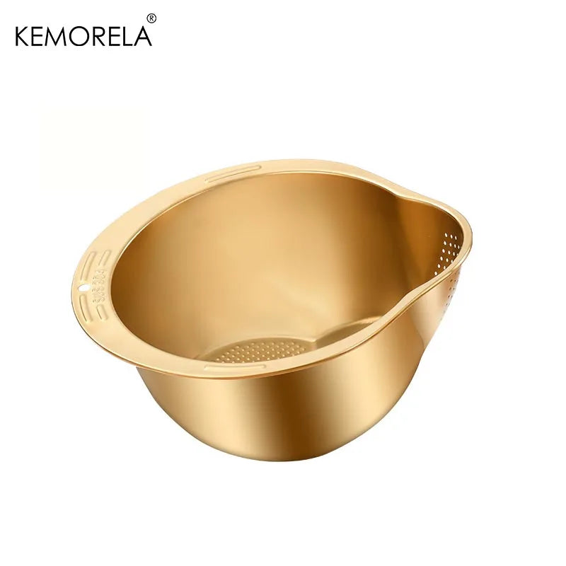 Rice,Fruit,Vegetable Washer Strainer Bowl Stainless Steel